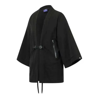 Waterproof Techwear Kimono Robe in black — dark techwear streetwear, view 7 of 7