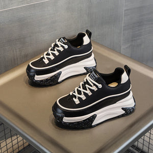 Wedge Platform Black Sneakers