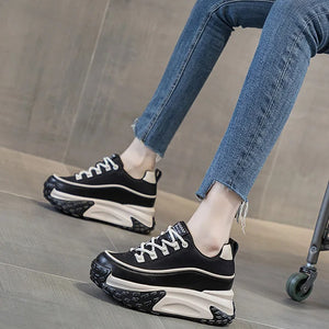 Wedge Platform Black Sneakers