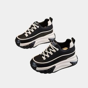 Wedge Platform Black Sneakers