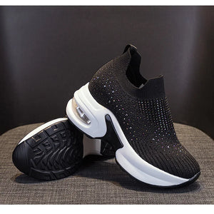 White And Black Platform Women Sneakers