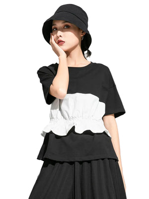 White And Black T Shirt Women's