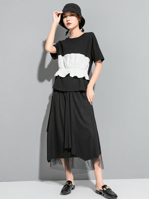 White And Black T Shirt Women's