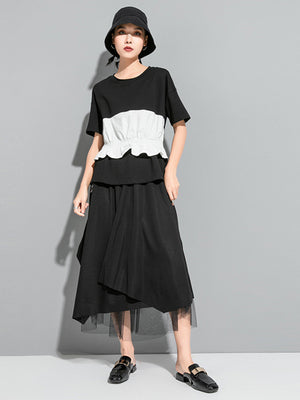 White And Black T Shirt Women's