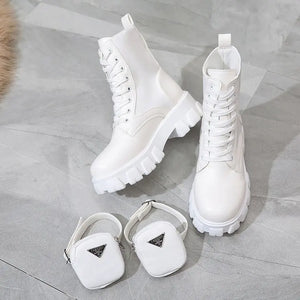 White Ankle Boots Platform