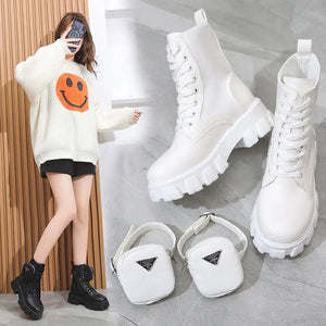 White Ankle Boots Platform
