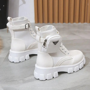 White Ankle Boots Platform