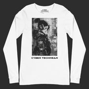 Camisa de manga larga blanca y negra