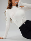 White Bodysuit Long Sleeve Cut-Out