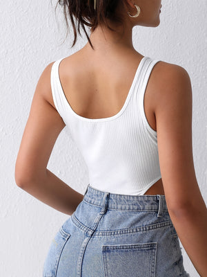 White Bodysuit Square Neck