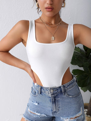 White Bodysuit Square Neck