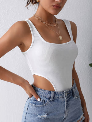 White Bodysuit Square Neck