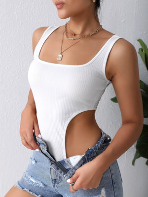 White Bodysuit Square Neck