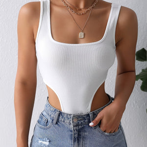 White Bodysuit Square Neck