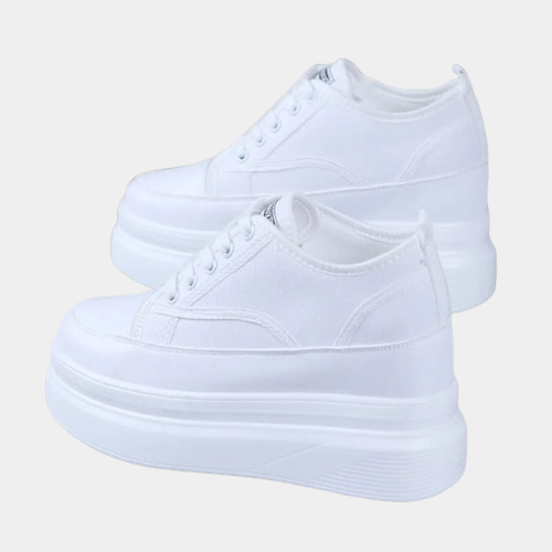 White Canvas Platform Sneakers | CYBER TECHWEAR®