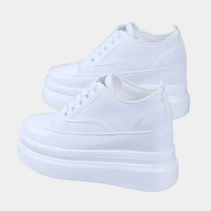 White Canvas Platform Sneakers