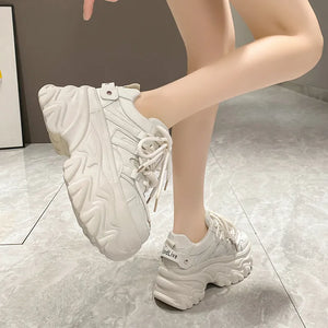 White Casual Platform Sneakers