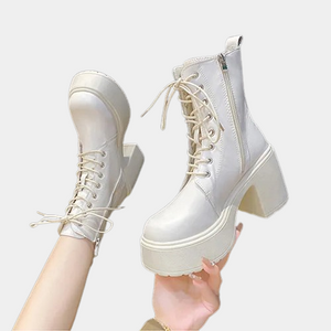 White Chelsea Platform Boots