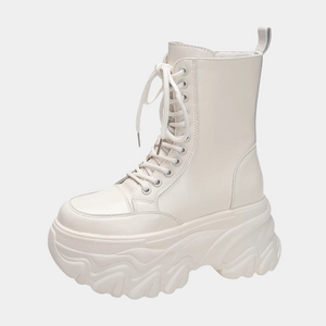 White Chunky Boots Platform