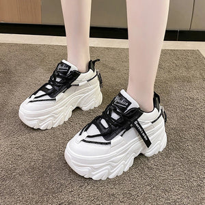 White Chunky Platform Sneakers