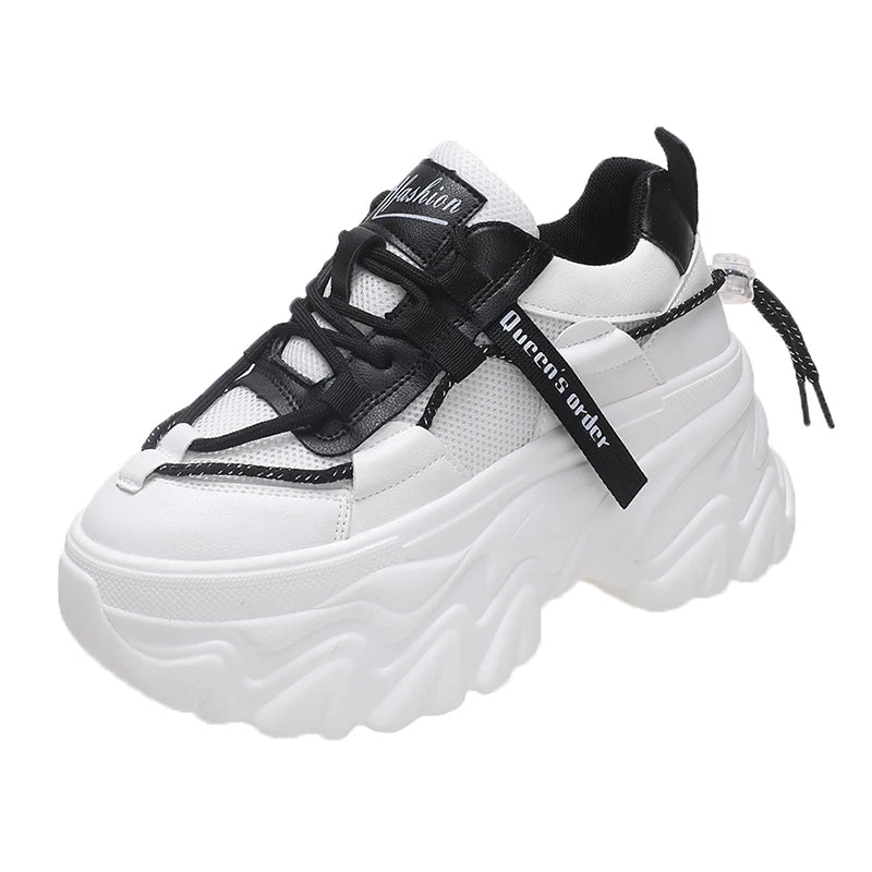 White Chunky Platform Sneakers | CYBER TECHWEAR®