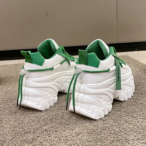 White Chunky Platform Sneakers