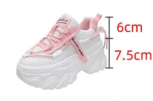 White Chunky Platform Sneakers