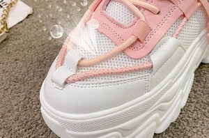 White Chunky Platform Sneakers