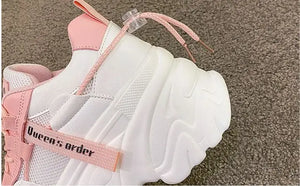 White Chunky Platform Sneakers