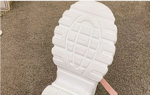 White Chunky Platform Sneakers