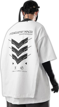 White Cloak Techwear T-Shirt - product view on white background