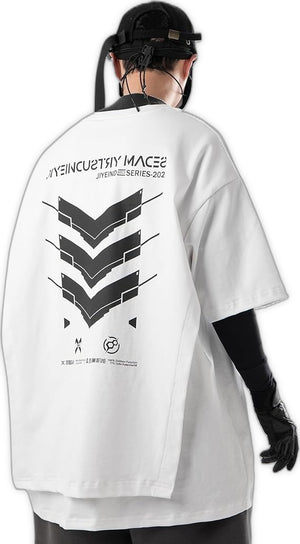 White Cloak Techwear T-Shirt - product view on white background