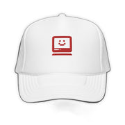 Gorra de camionero de computadora blanca