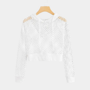 White Crop Hoodie