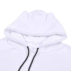 White Cropped Hoodie