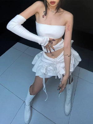 White Cut Out Dress Mini