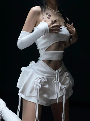 White Cut Out Dress Mini