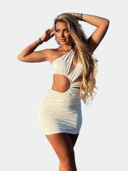 Weißes Cut-Out-Kleid