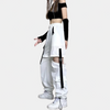 White cut out pants