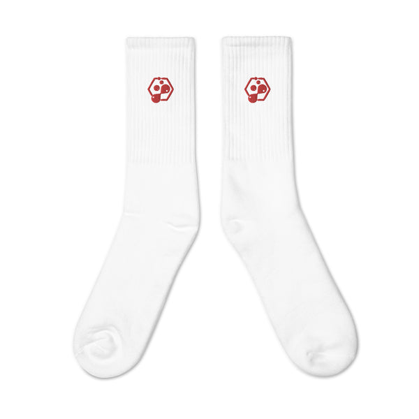 White Cyber Long Sports Socks