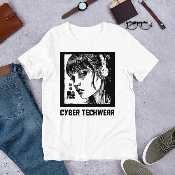 White Cyberpunk T Shirt Anime