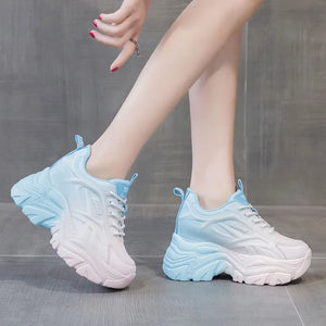 White Designer Platform Sneakers