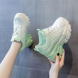 White Designer Platform Sneakers