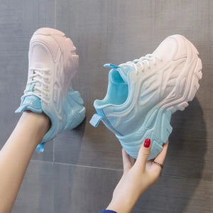 White Designer Platform Sneakers