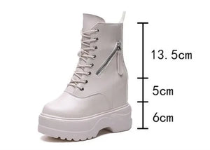 White Fur Platform Boots