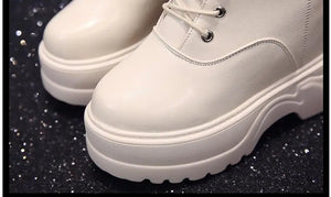 White Fur Platform Boots