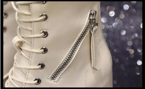 White Fur Platform Boots