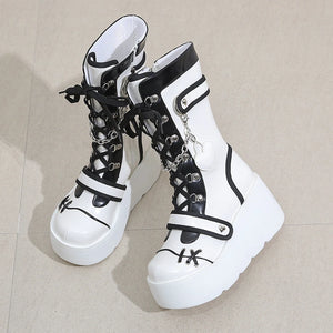 White Goth Platform Boots