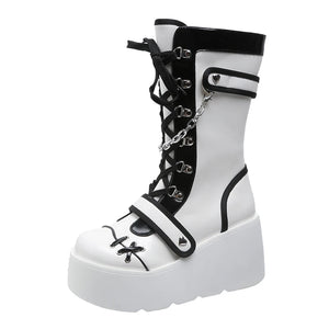 White Goth Platform Boots