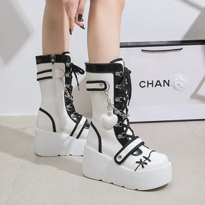 White Goth Platform Boots